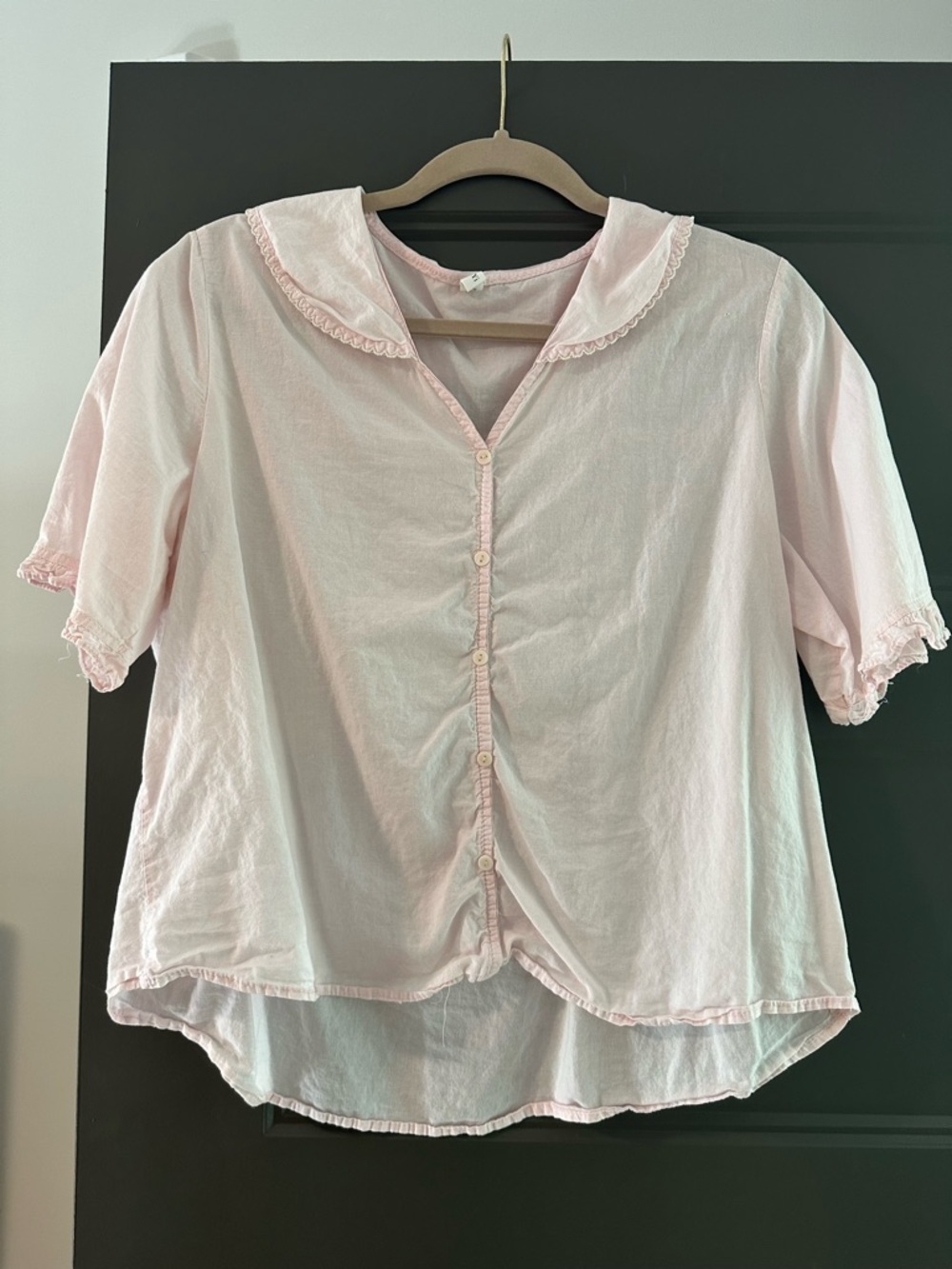 Light Pink Button-Front Blouse